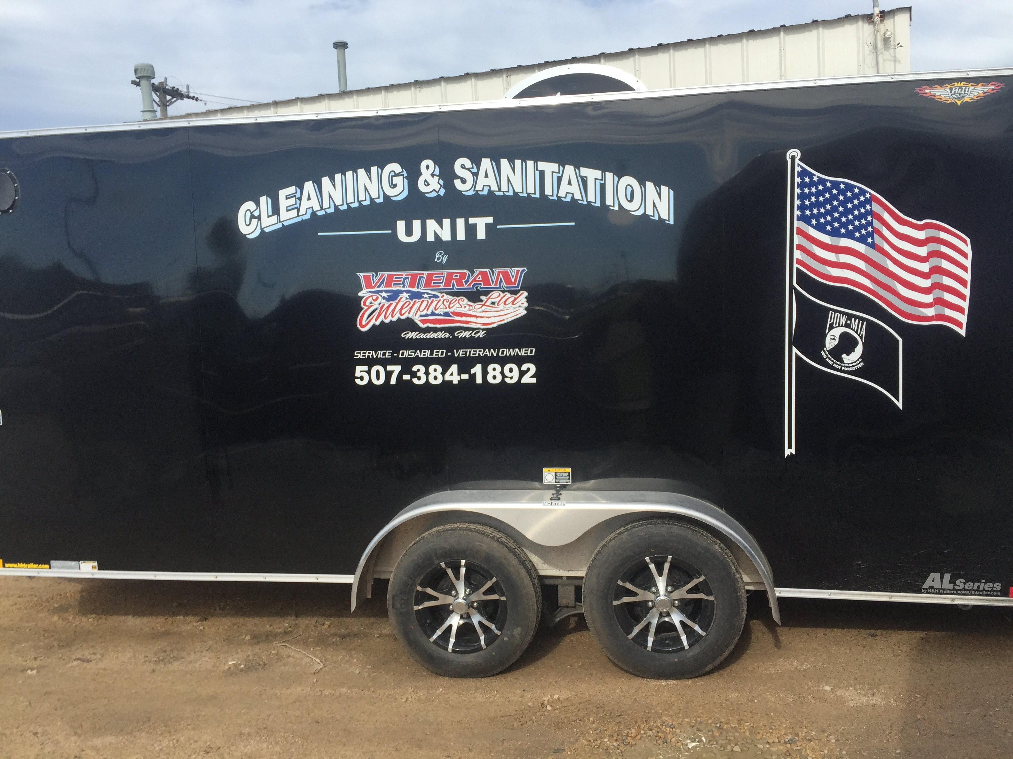 Veteran Enterprises cleaning and sanitation trailer